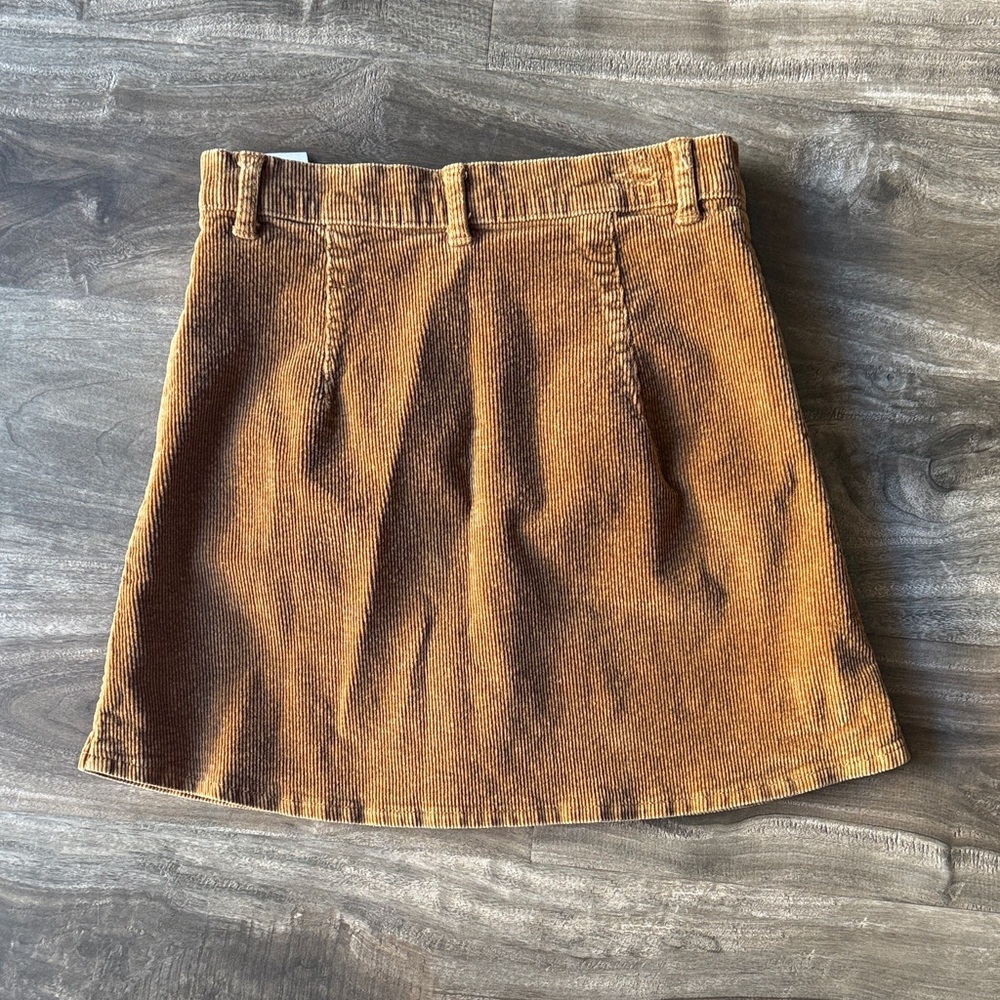 Brandy Melville Brown Corduroy Button Front Mini Skirt - Picture 4 of 4